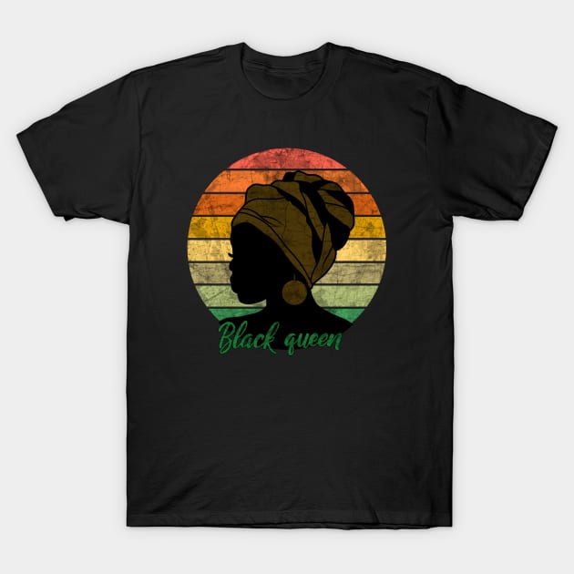 Black Queen T-Shirt by valentinahramov